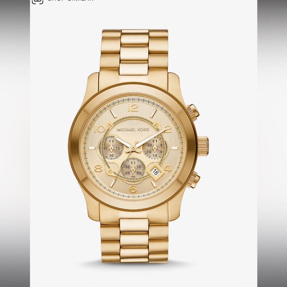 MICHAEL KORS Oversized Runway Gold-Toned Watch EXCELLENT Condition
